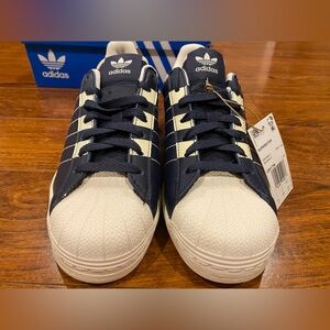 NWT Adidas Originals Superstar  'Shadow Navy Cream White' Sneakers US W9/M7.5